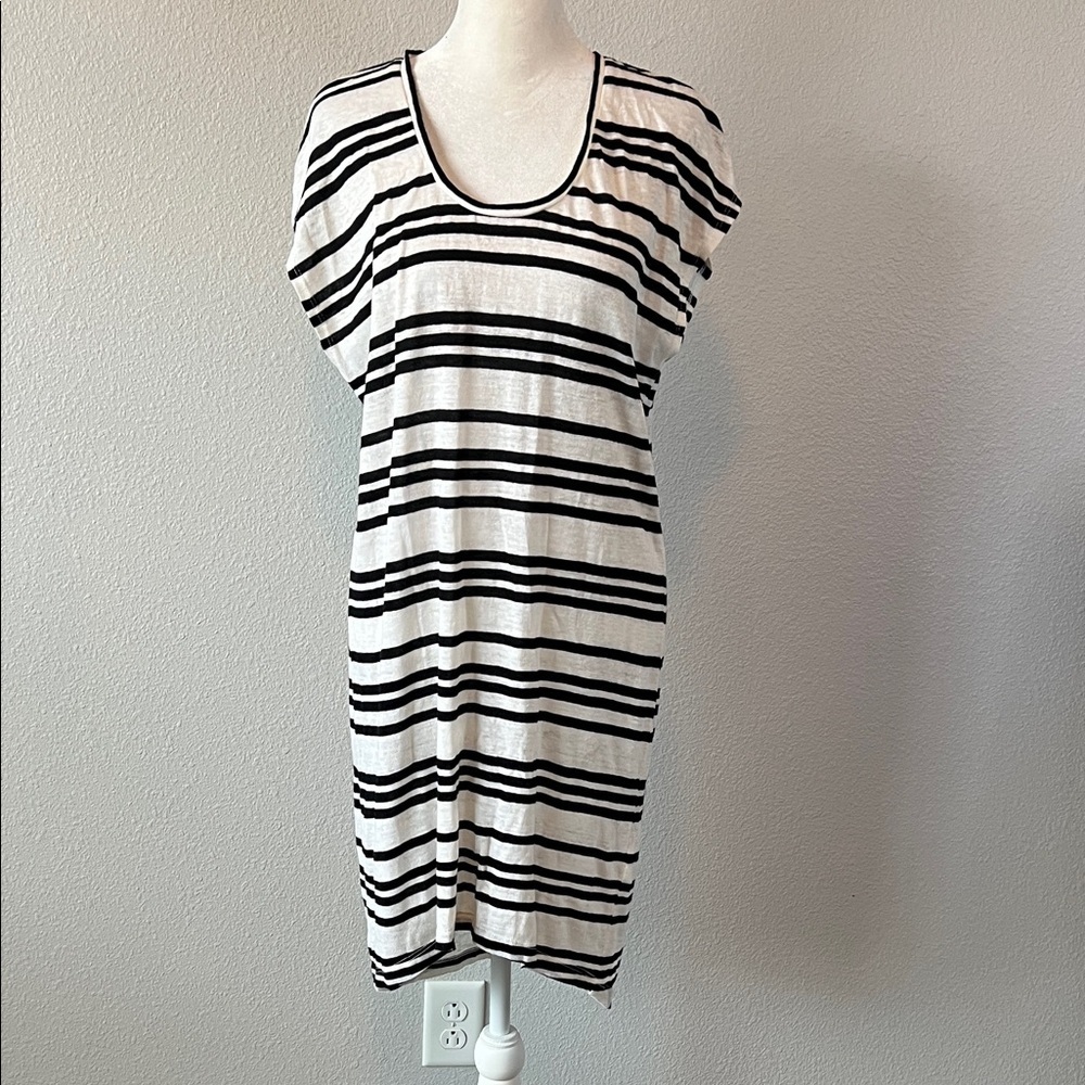 Alice + Olivia Air Striped Scoopneck Linen Blend Mini Dress Size XS